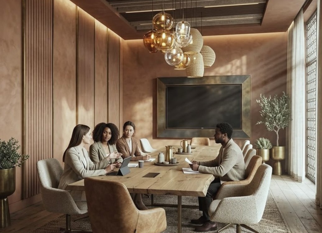 A meeting in the board room