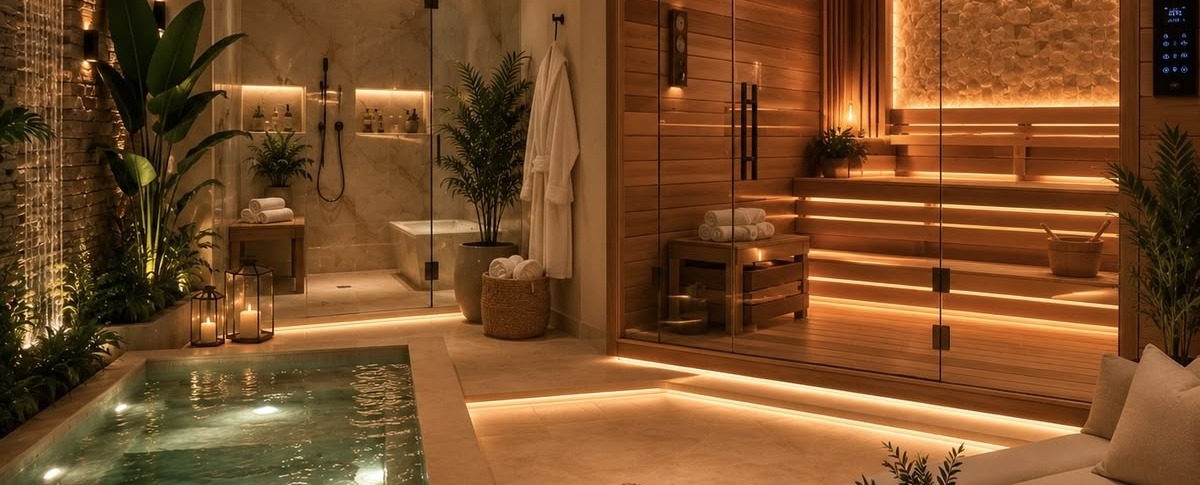 A relaxation lounge beside the pool